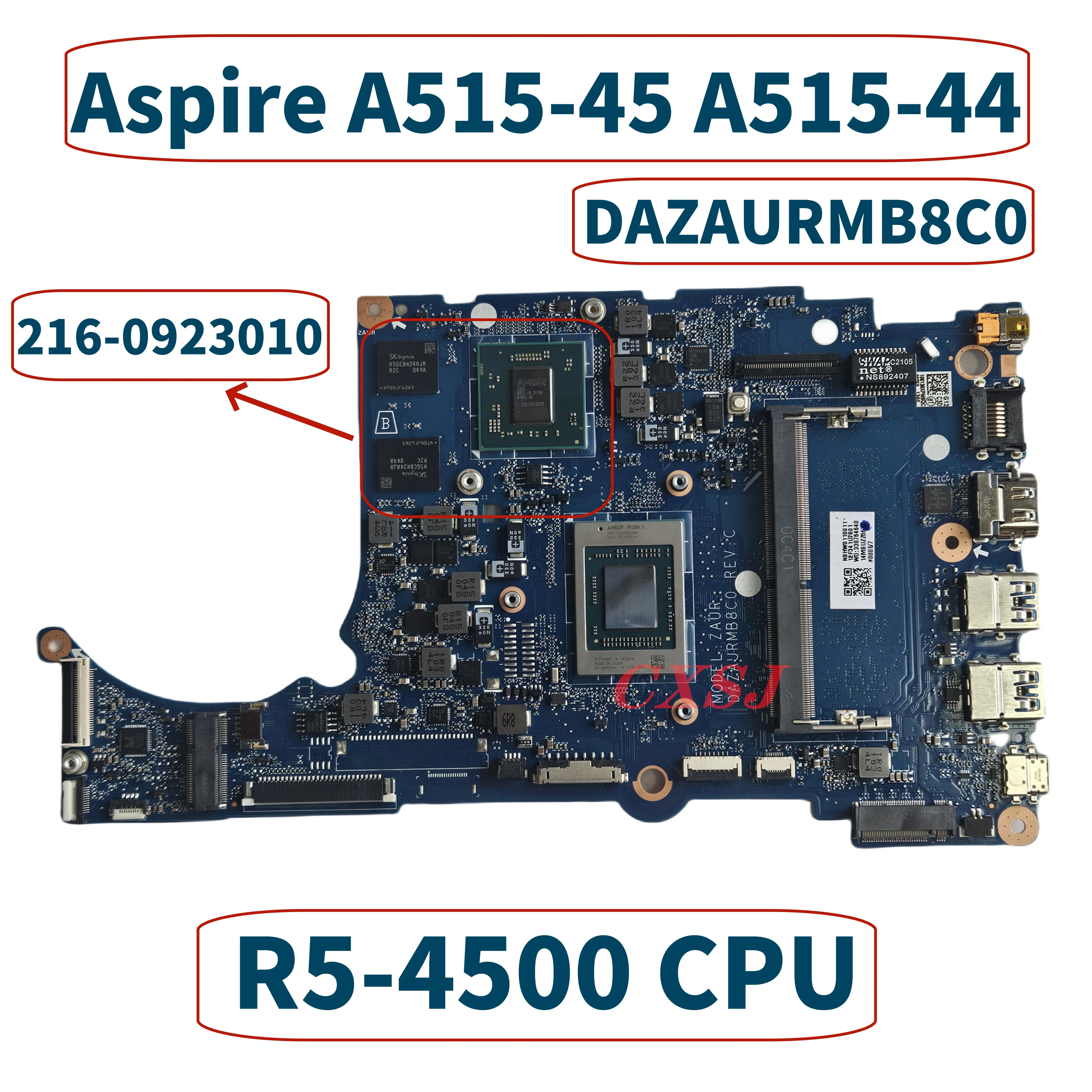 

DAZAURMB8C0 With R3-4300 R5-4500 CPU 4GB-RAM DIS Laptop Motherboard For Acer Aspire A515-45 A515-44 Notebook Mainboard