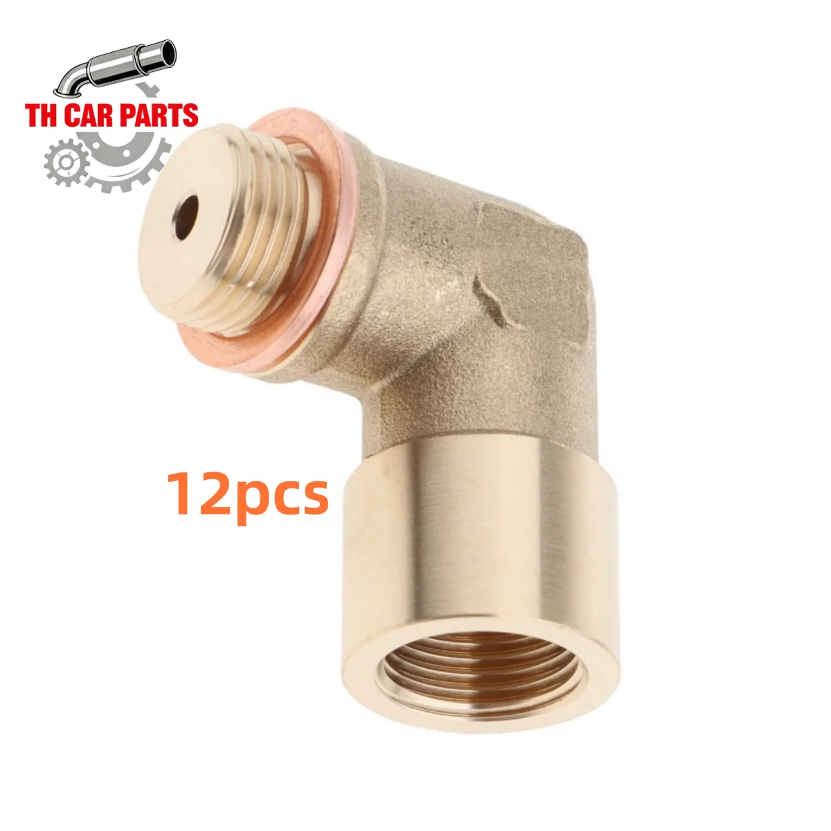 

12 pcs M18*1.5 Universal 90 Degree Conversion Brass Elbow O2 Oxygen Sensor Connector