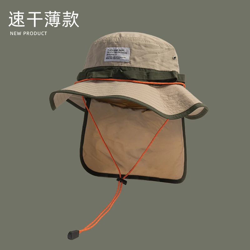 Spring and Summer Outdoor Quick-drying Bucket Hat Men and Women Sunshade Retro Outdoor Camping Hiking Fishing Mountaineering Cap