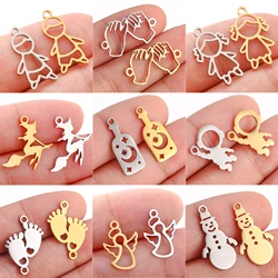 5Pcs/Lot Childhood Kids/Angel/Wishing Bottle/Hold Hands Charms DIY Necklace Bracelet Earrings Jewelry Making Craft Accessories