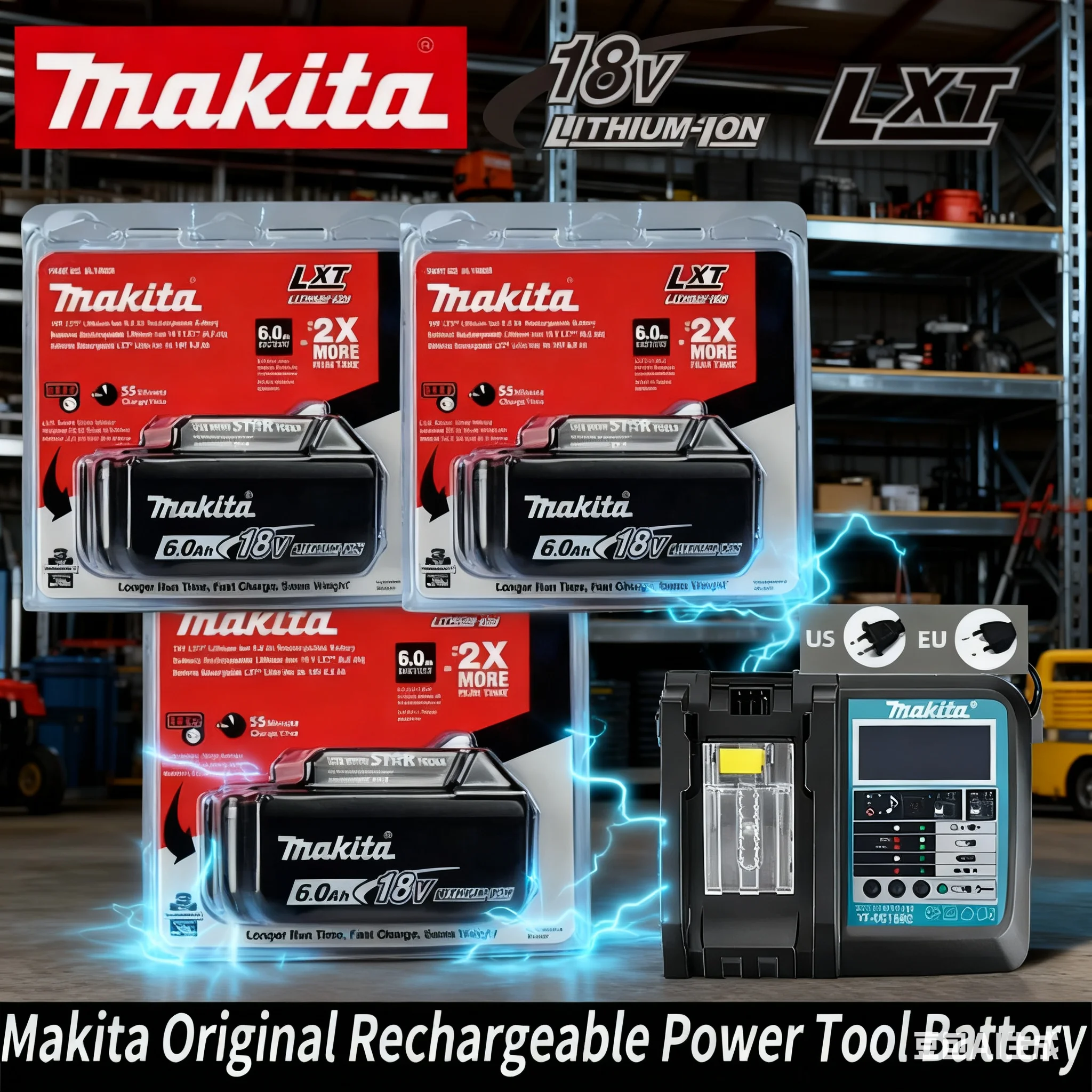 

100% оригинальный аккумулятор Makita, 18В 6.0Ач, замена аккумуляторов Makita BL1830B L1840B L1850B L1860B, аккумулятор для электроинструментов~!