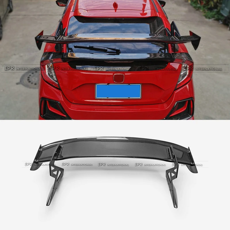 

For SPN Style Carbon Fiber GT Wing Spoiler for Honda Civic FK7/FK8 (2016-2021) - High Mount Rear Fiberglass Spoiler