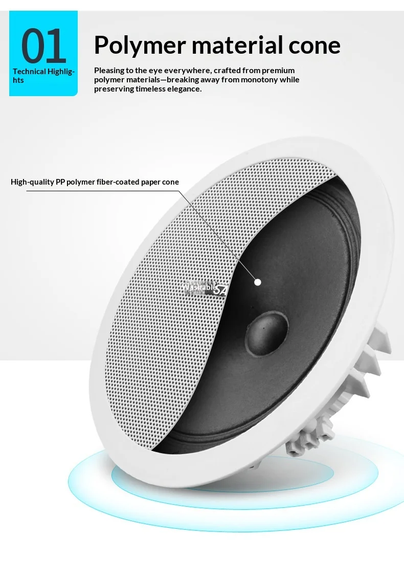 S1 5.5/6.5/8 Inch Ceiling Speaker Full Range Stereo Sound Passive Speakers Home Background Music System for Office Living Room