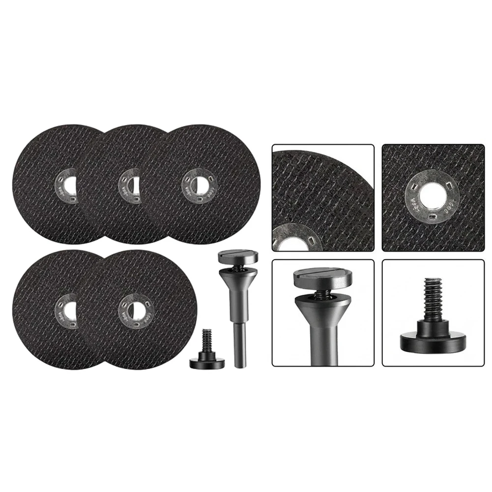75mm Cutting Disc Mandrel Set 10 Resin Wheels Double Mesh Pad 6.35mm Shank For Rotary Tool Die Grinder Metal Grinding Accessorie