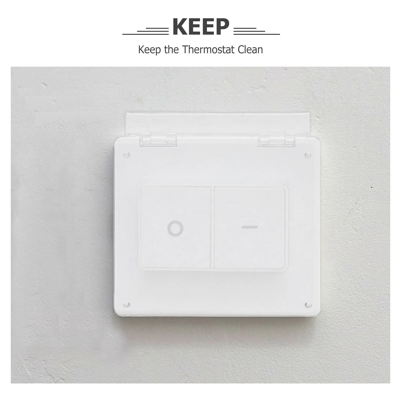 2Pcs Air Conditioner Switch Cover Clear Thermostat Protective Shell 86 Type Panel Guard Compatible with Central Control Water