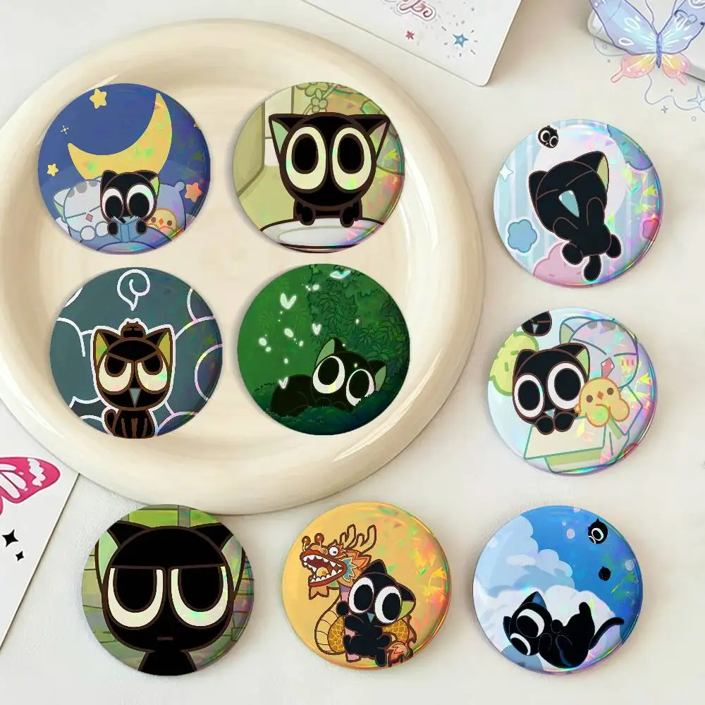Luo Xiaohei For Badge Fashion Laser Holographic Effect Badge Custom Design Metal Lapel Pin Brooch For Backpack Decor