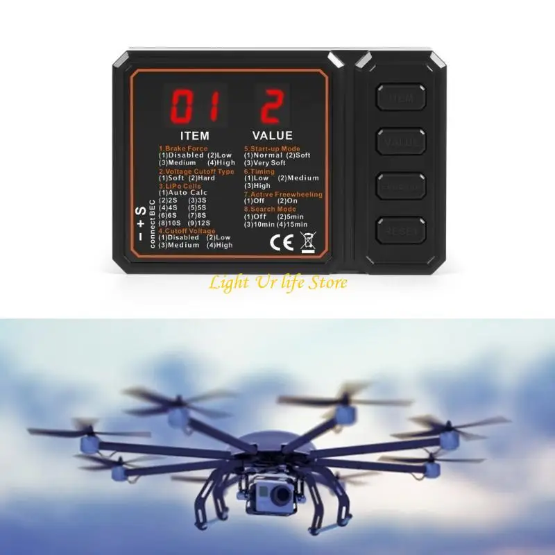 

63HA Easy to Operate Programming Card with LCD Display Brushless Speed Controller Programming Card for Car Helicopter