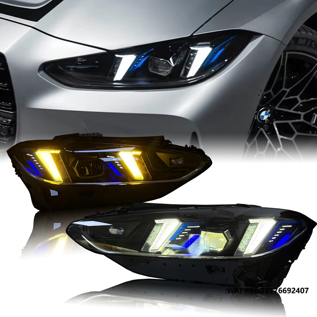 

White-Yellow Cobra Snake Eyes Style LED Headlights forBMW G8X G80 M3 G81 G82 M4 G22 G23 G26 4 Series I4 Headlights 2019-2025