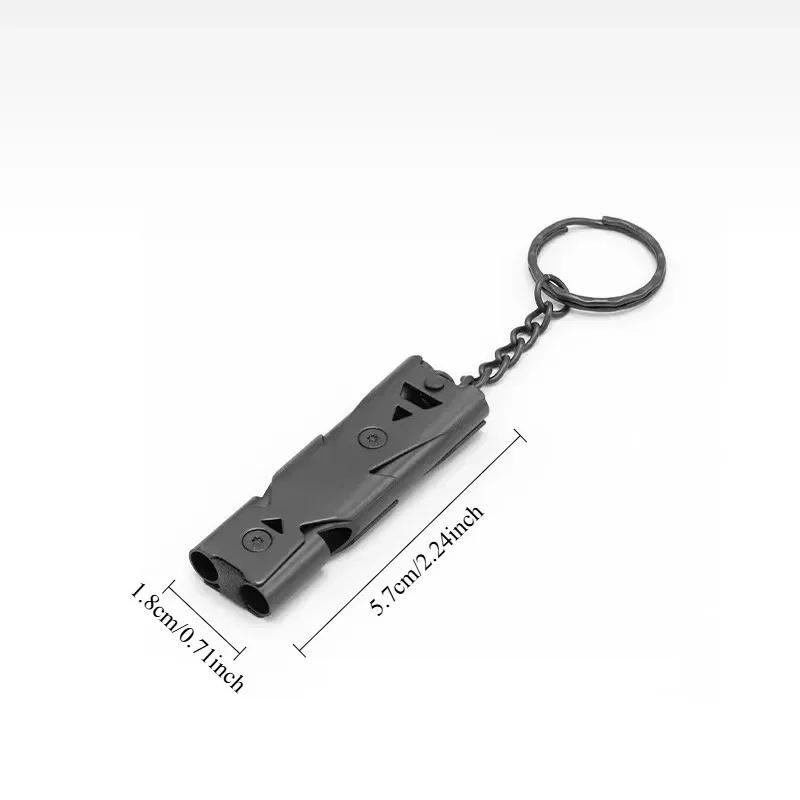 150DB Double Tube Metal Survival Whistle High Frequency Emergency Rescue Whistle Portable Outdoor Hiking Travel Safety Tools