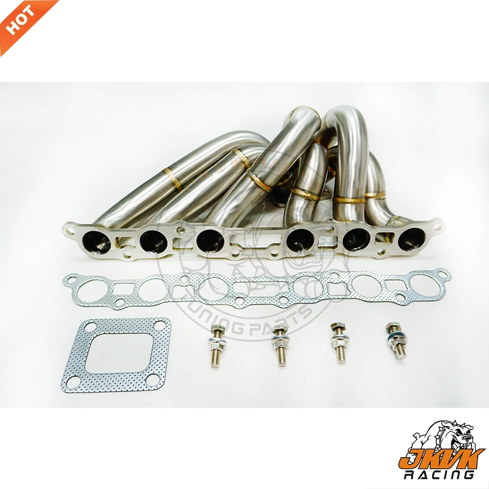 JKVK RACING SS304 3mm Steam Pipe  Equal Length  T4 Turbo Manifold for Supra MK4 2JZGE 2JZ GE 1993-1998