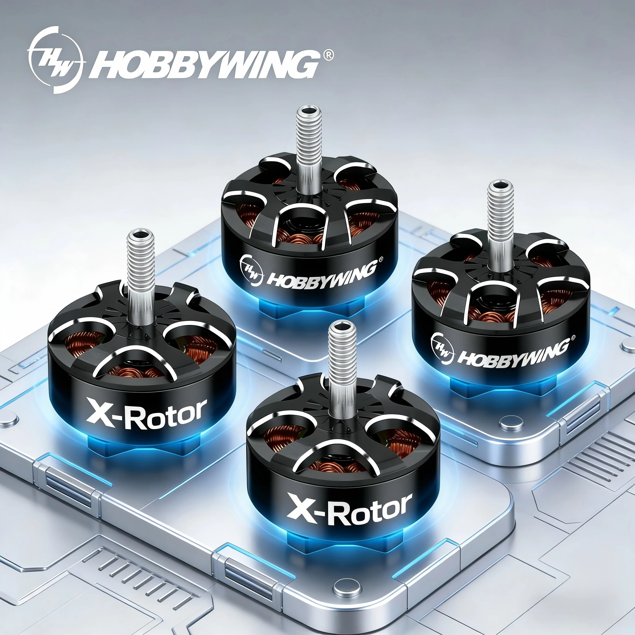 

4pcs HOBBYWING Xrotor 2807 4-6S 1300KV / 4-5S 1500KV / 3-4S 1700KV Black Brushless Motors for RC FPV Racing Drone Accessories