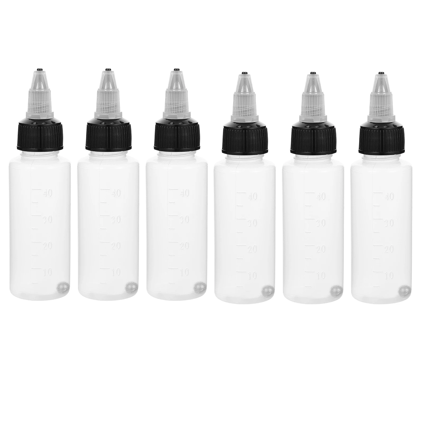 

6 Dropper Bottles Small Squirt White Plastic Baby Color Applicator Transparent Easy Use Carry Sealed No Leakage
