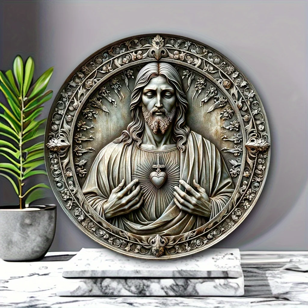 Aluminum Sacred Heart Religious Wall Hanging Decor 8