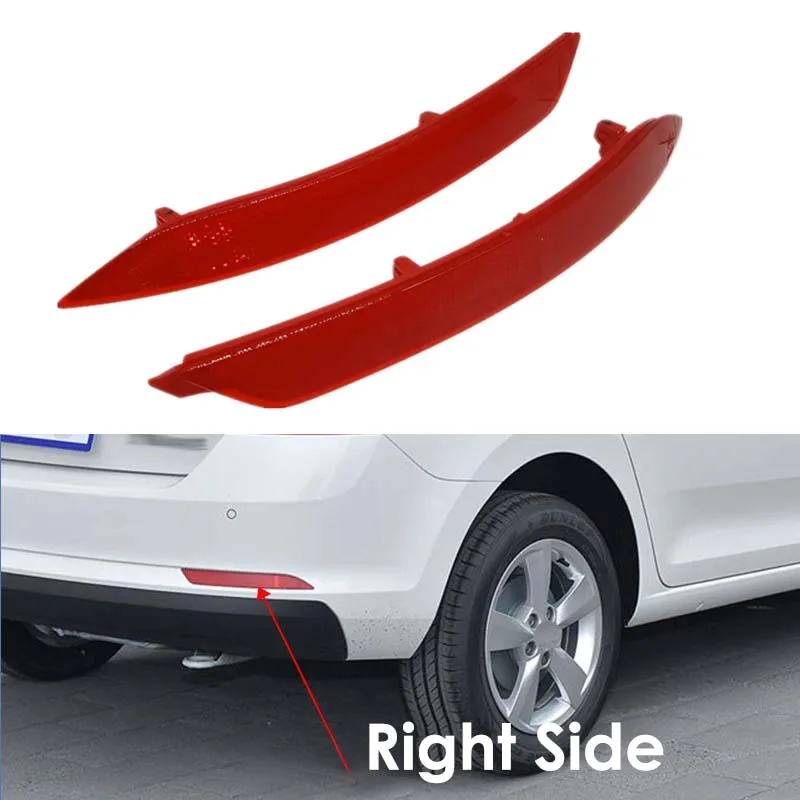 For Skoda Rapid Spaceback 2013-2019 Rear Bumper Reflectors Lights Warning Lamps Stop Lamps Brake Lights