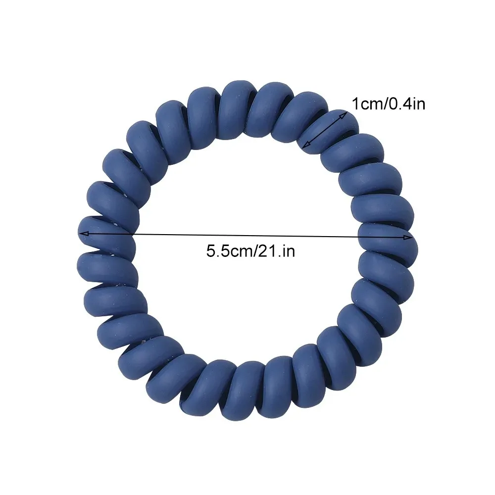 1pcs Matte Telephone Cord Hair Tie Colorful Pink Purple Hairbands Women Rubber Band High Elastic Hair Tie Wholesale image 4