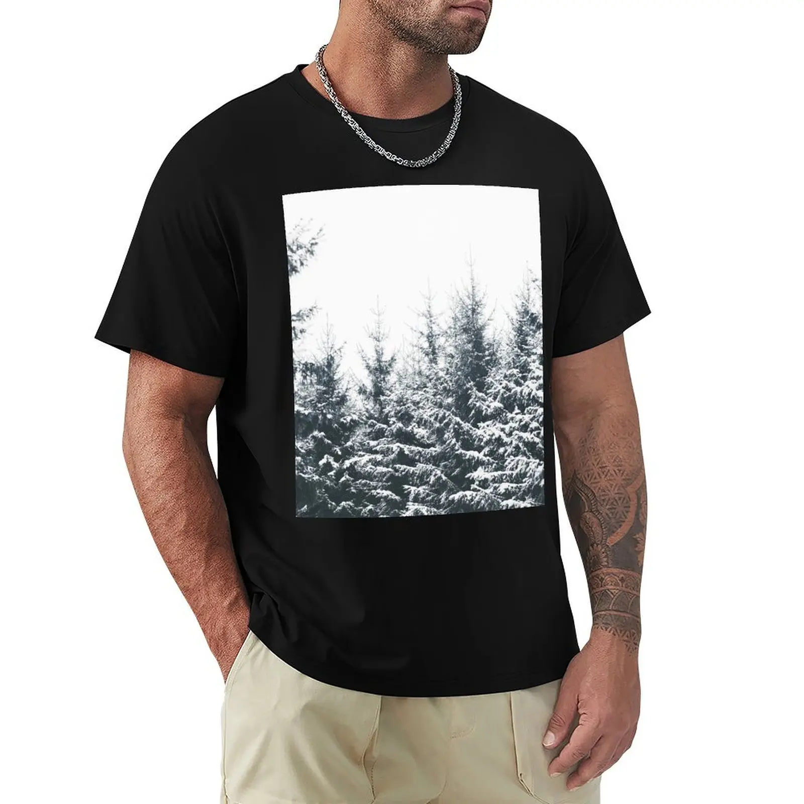 In Winter // Misty Moody Foggy Milky Woods Wonderland Forest With Cascadia Trees Covered In Snow T-Shirt