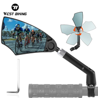 WEST BIKING Anti-Glare Bicycle Rearview Mirror Telescopic Flexible 360 Wide Angle MTB E-Bike Electric Scooter HD Rearview Mirror
