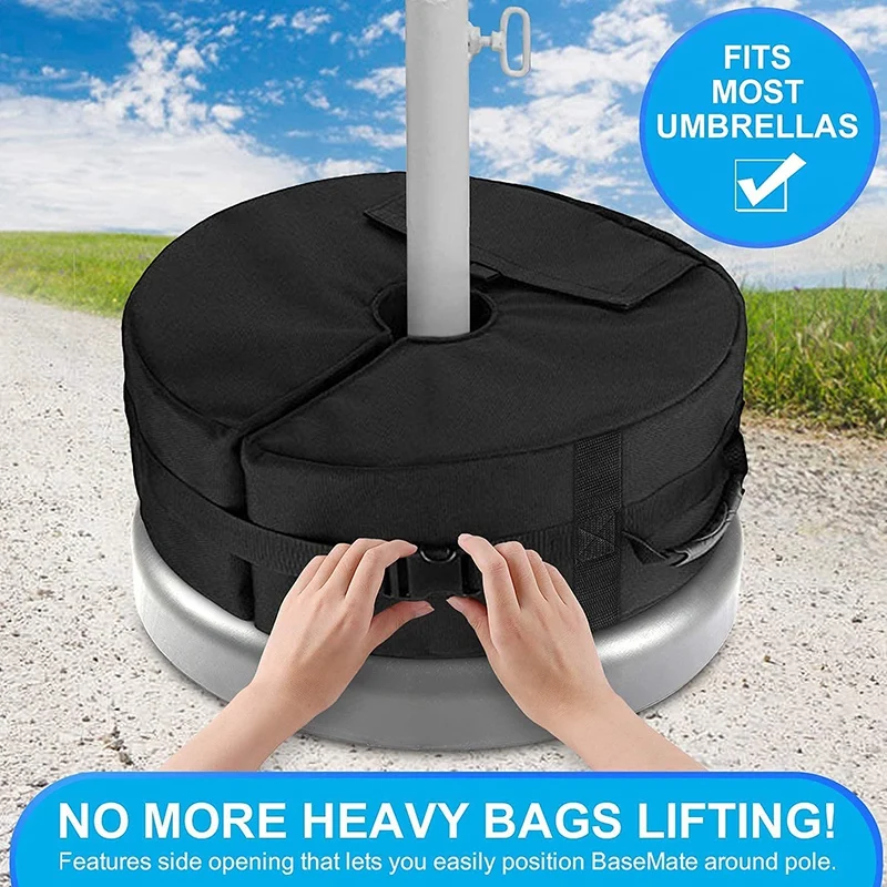 HOT Umbrella Base Weight Bag,Round Terrace Umbrella Base Detachable Windproof Fixed Sandbag,For Beach Garden Umbrella Stand