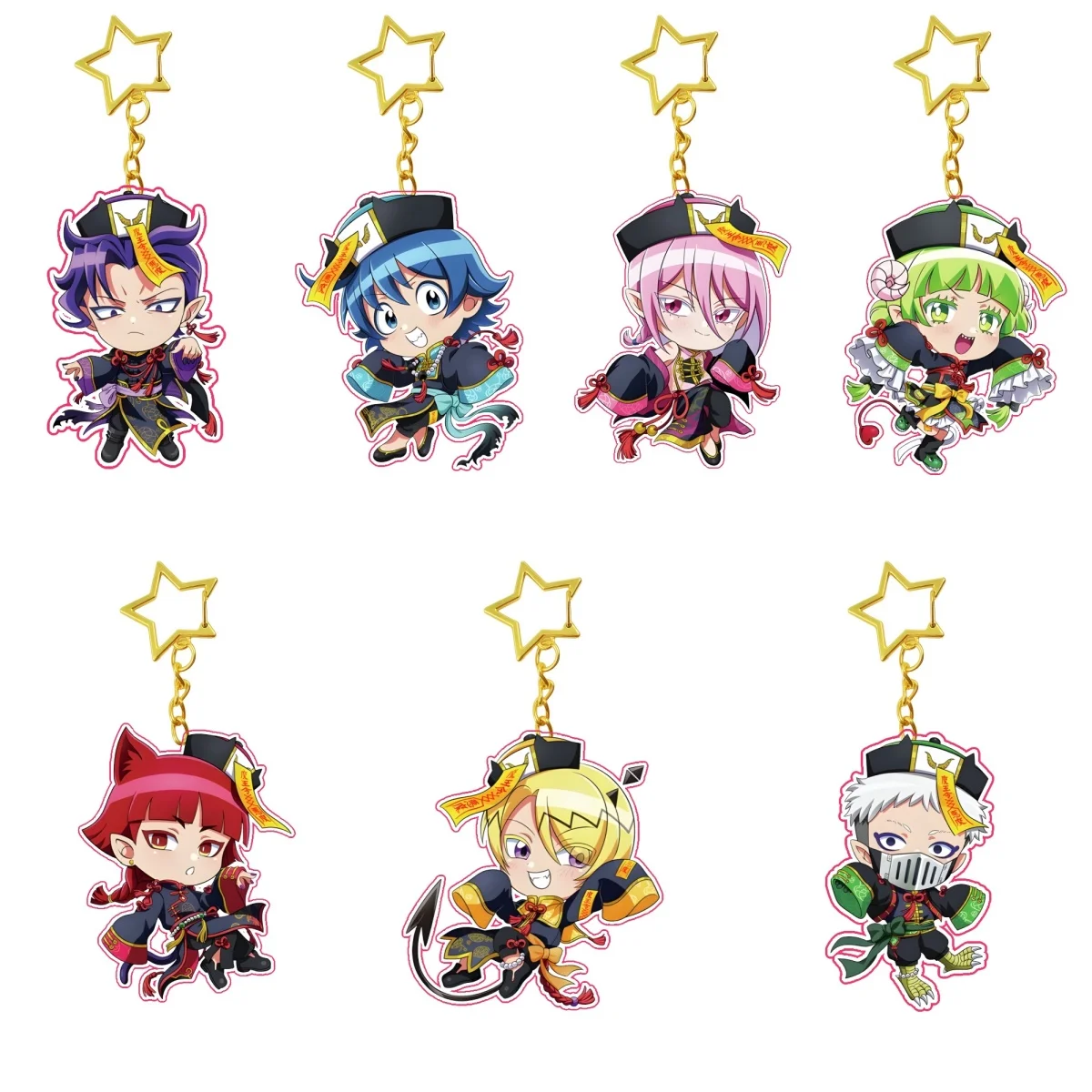 

6CM Anime Welcome to Demon School! Keychain Acrylic Stand Model Cosplay Charm Characters Ornament Accessories Christmas Gifts