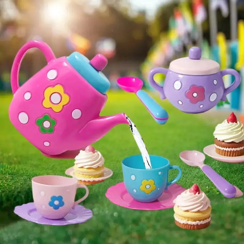 Zestaw herbaty dla dzieci do zabawy w udawanie, zestaw kuchenny symulacyjny, wspaniały prezent dla chłopca i dziewczynki