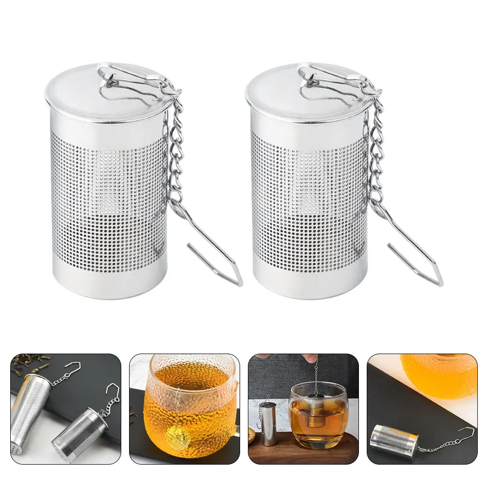 

2Pcs Stainless Steel Tea Strainer Small Infuser Mesh Design High Temperature Resistant Kitchen Supplies Reusable Tea Filters