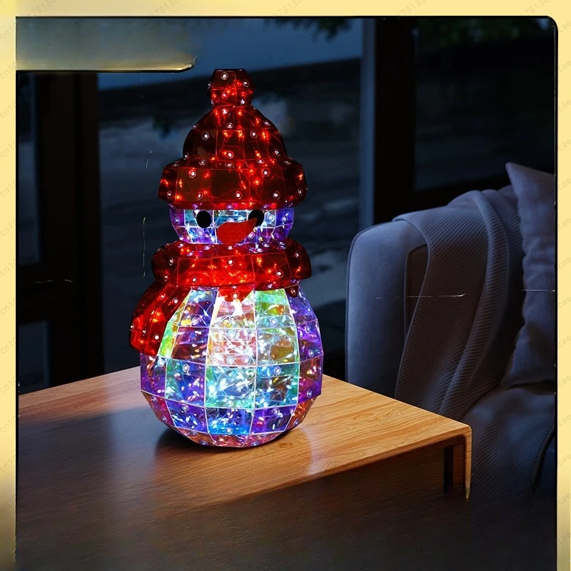 TEMU Symphony Glowing Christmas Snowman Gift Christmas Night Light Creative Ornament Birthday Gift