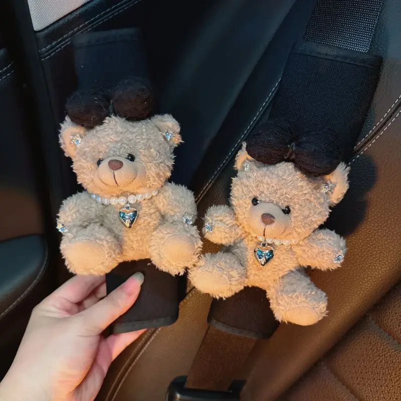 الكرتون الدب مقعد السيارة حزام غطاء مقعد السيارة الكتف اكسسوارات السيارات الداخلية غطاء حزام الأمان الديكور