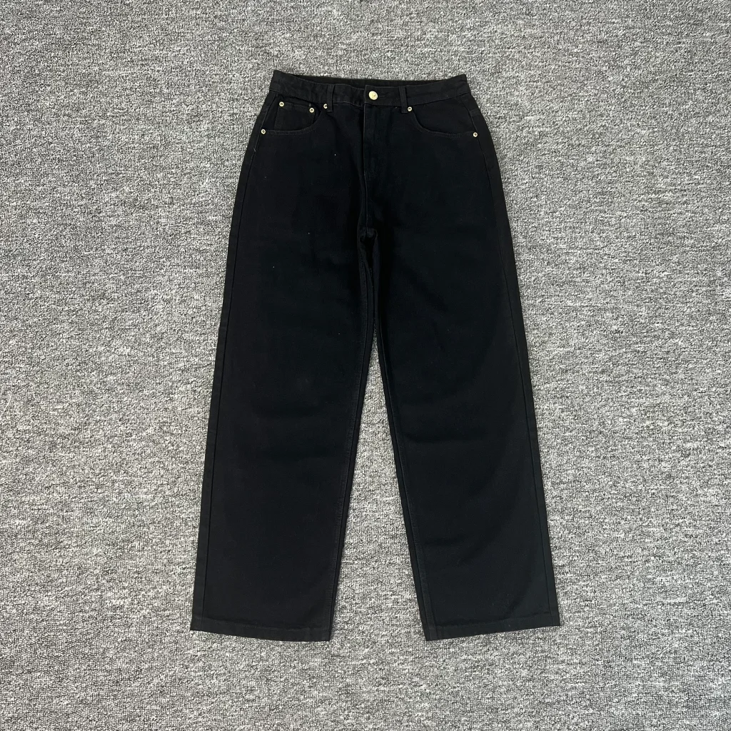 

Sli American Brand Embroidered Wide Leg Straight Cut Ins Casual Jeans High Street Versatile Cotton Straight Fit Jeans
