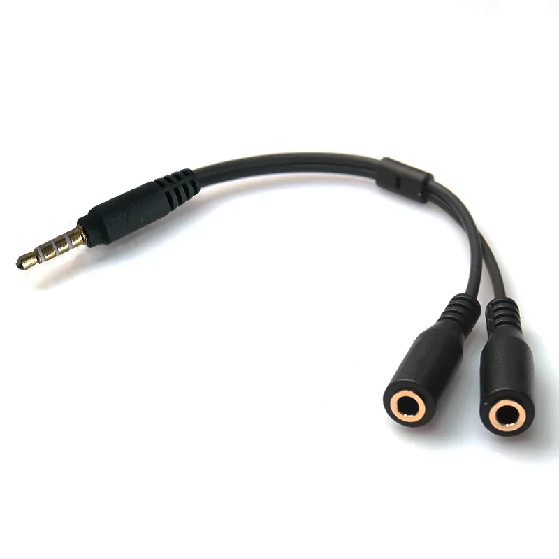 4-Section TRRS To 3-section TRS Microphone Headphone Monitor One-part Cell Phone Cable Wireless System Audio Cable Aux Cable