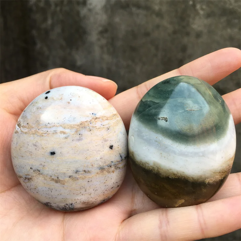 Natural Stone Ocean Jasper Crystal Palm Aquarium Feng Shui Flower Pot Room DecorSpiritual Meditation Reiki Healing