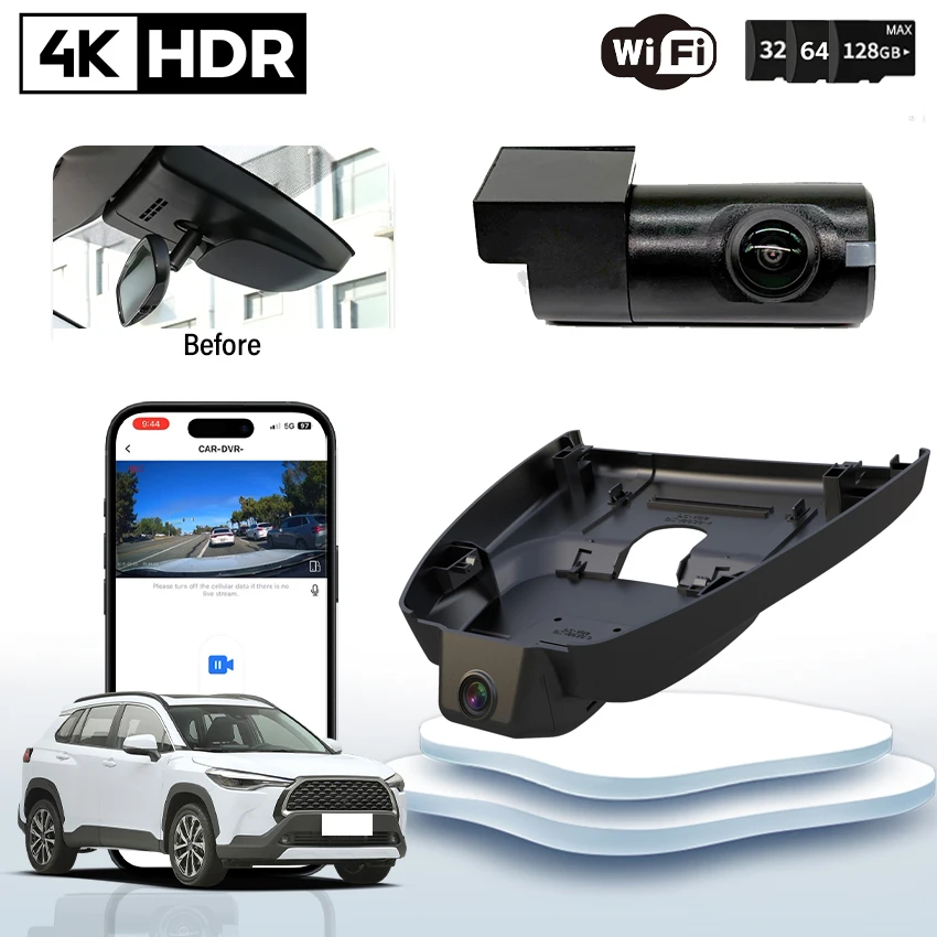

Plug and play Car DVR 4K Dash Cam For Toyota Corolla Cross 2022-2026 High Quality DashCam Camera Video Recorder Original