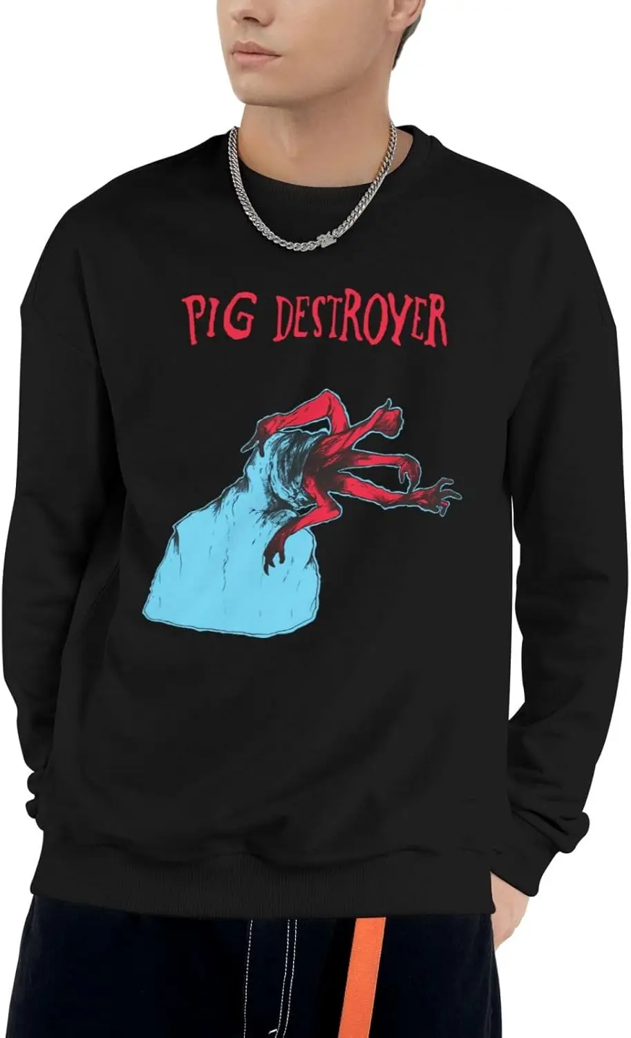 

VVEDIK Pig Destroyer толстовка мужские с длинным рукавом и круглым вырезом модные повседневные спортивные толстовки топы