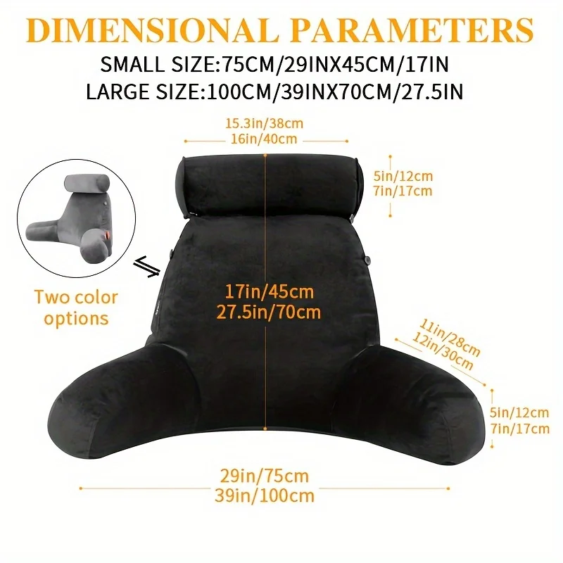 1pc Home Reading Pillow, Jacket All Production Crimping Design, Headrest Piping Design, Removable And Washable, All For The Hidd