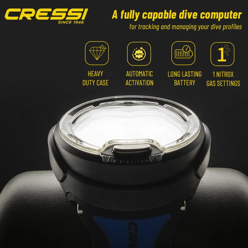 Cressi Diving Computer Watch Underwater Professional Scuba Equipment Single Button Leonardo