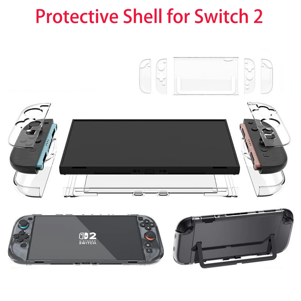Modular Crystal Clear PC Case Compatible with Switch 2 - NS2 (2025) Dockable Protective Shell