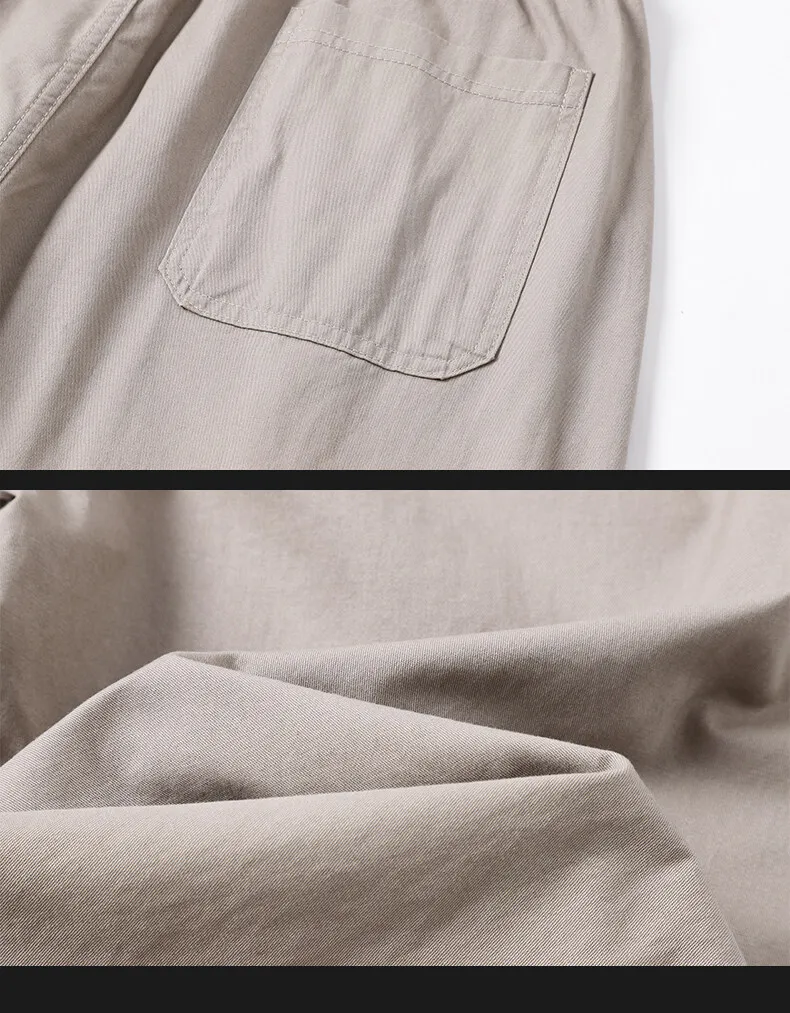 ZG Pants for men Spring and autumn loose straight cotton overalls design wide-leg pants mopping casual trousers