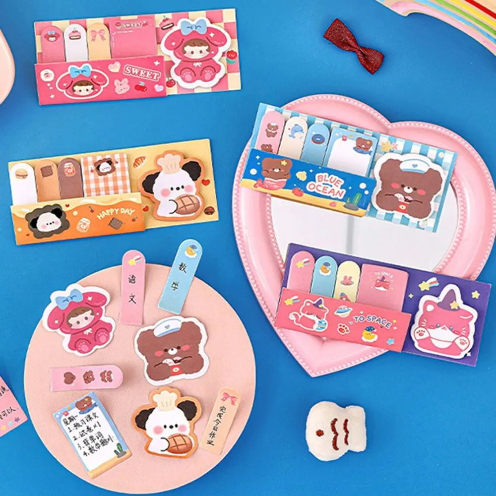 Kawaii การ์ตูนผสม Sticky Notes แบบพกพารูปพิเศษข้อความ N ครั้ง Sticky ลักษณะสูงระดับ Creative