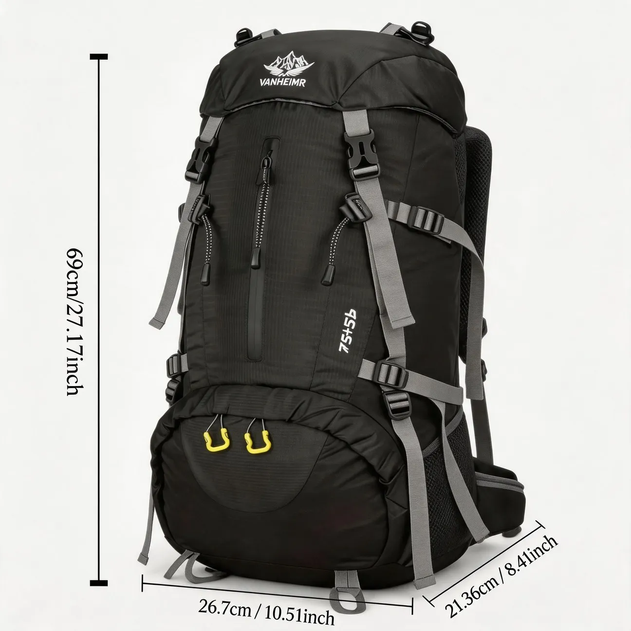 New Hiking Backpack Outdoor Mountaineering Camping With Shoe Compartment Rain Cover Adjustable Strap