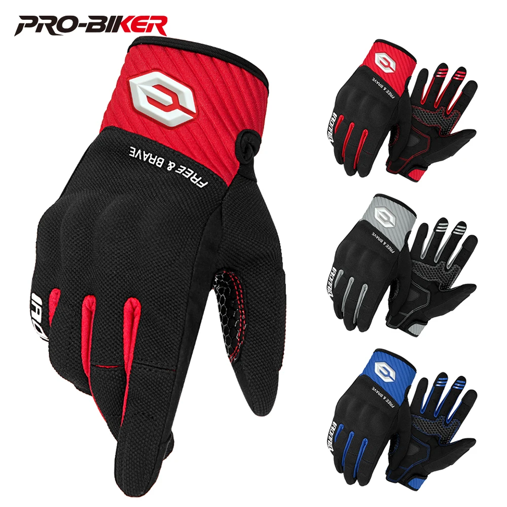 

Men Motocross Gloves Summer Breathable Motorcycle Touch Screen Full Finger Gloves Racing Riding Protective Gear Motorbike Gloves