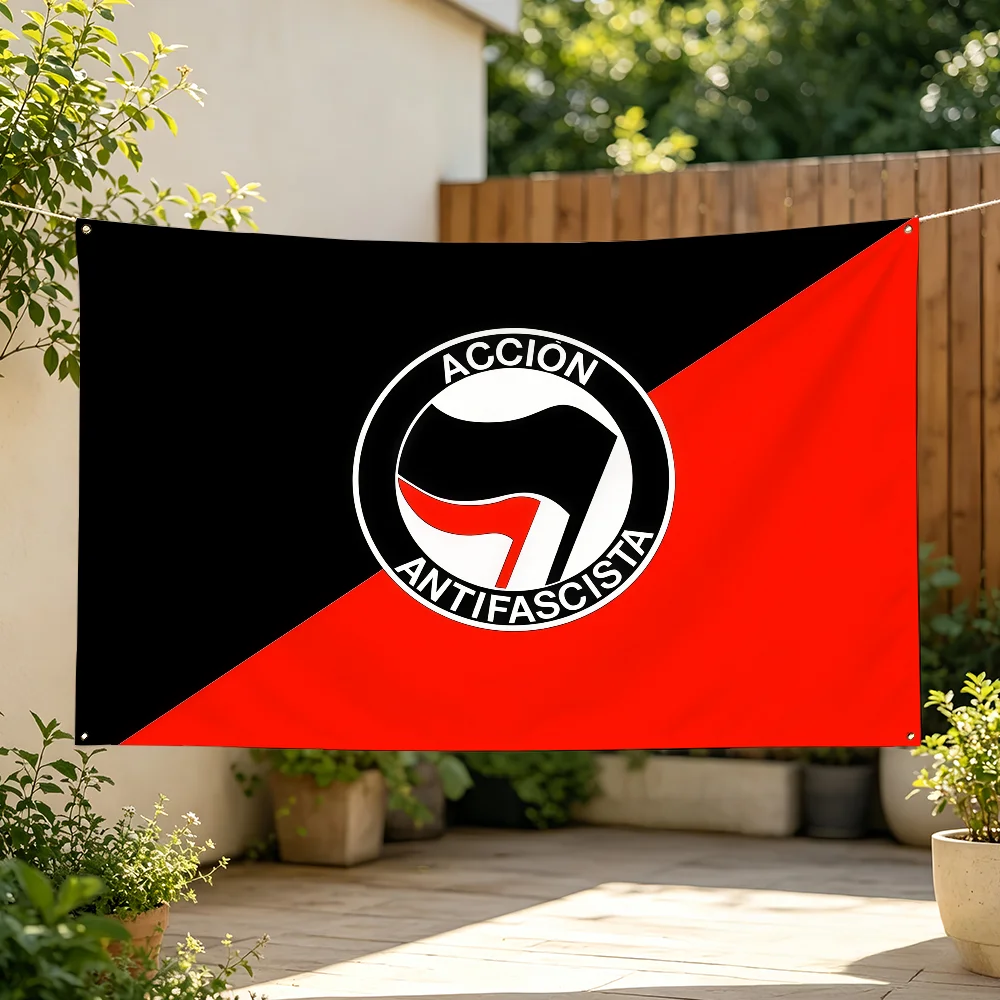 ANTIFASCIST ACTION Flag Banner For Sports Matches Games Parade Rally Holiday Festival Backyard Balcony Club Bar Decor