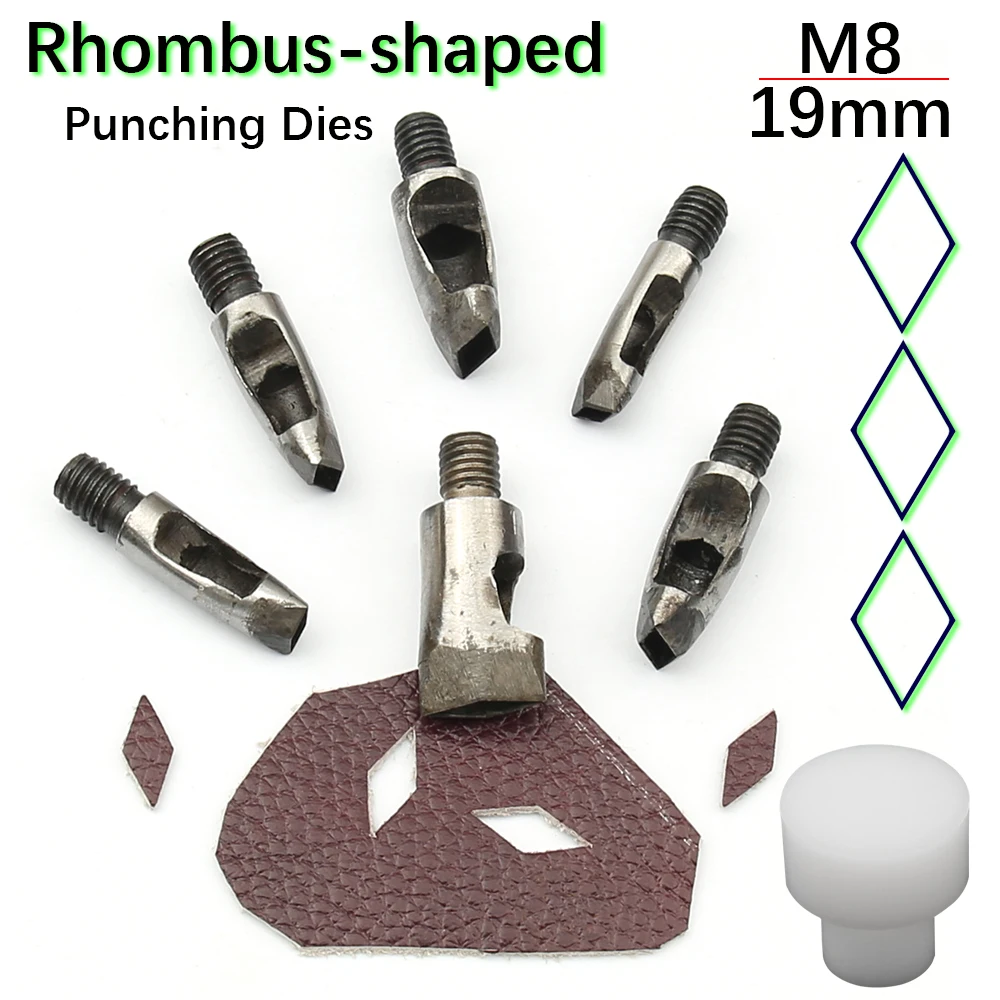 

Rhombus Shapes Leather Cutting Die M8 Thread for Hand Press Punching on Leathercraft DIY Handmade Accessories Industrial Grade