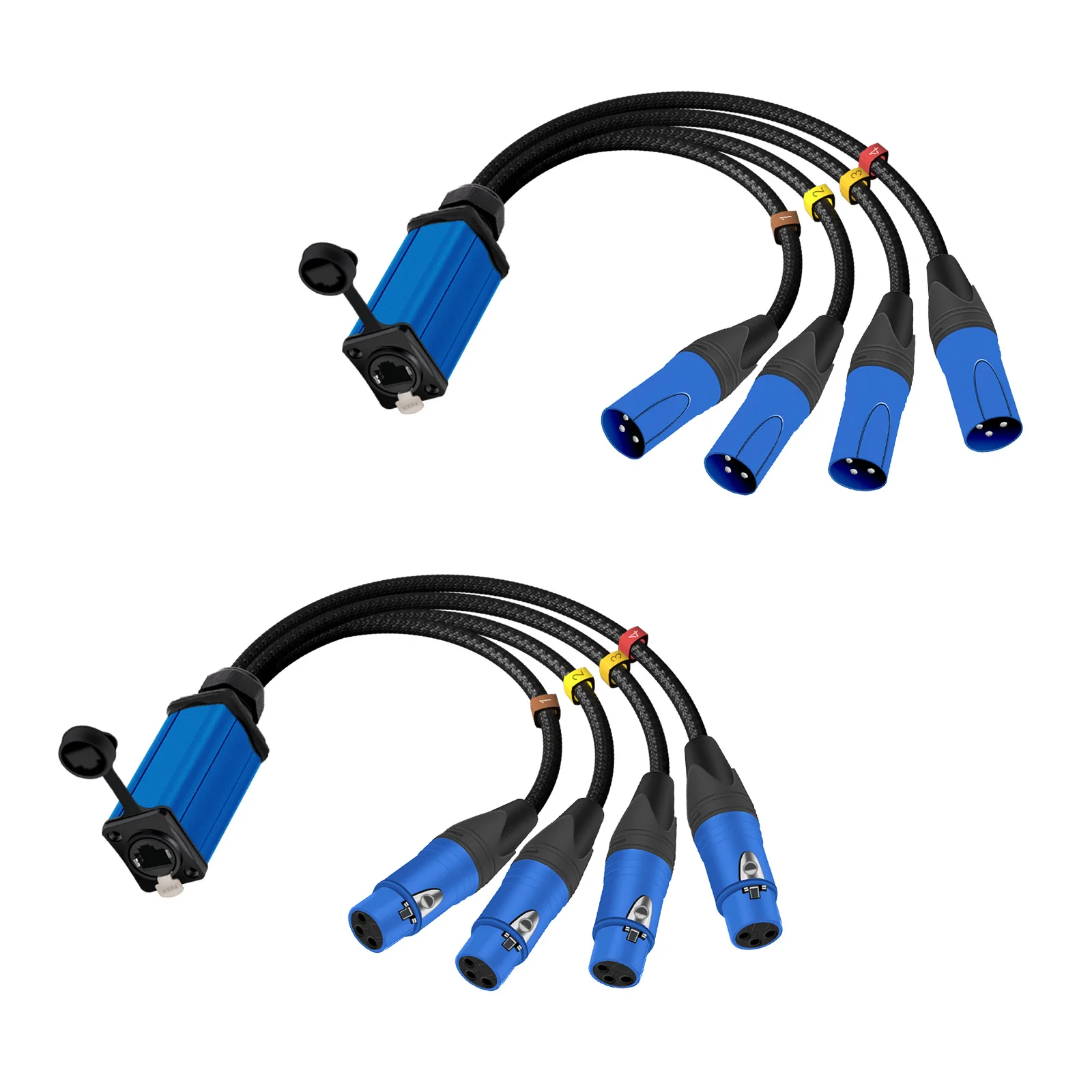 STP RJ45 CAT5/6 zu Audio 4-Kanal 3-Pin XLR Stecker/Buchse Multi-Netzwerk-Breakout-Extender für Live-Bühnen-Sound, Beleuchtung und Aufnahme – Detail 5