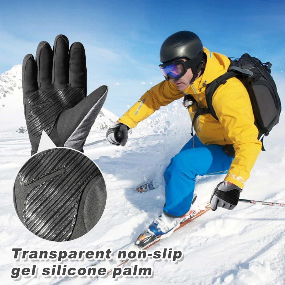 Men Ski Gloves  Thermal Winter Mittens Bicycle Hunting Snowboard Skiing Road Bike Fleece Waterproof Warm Snow Glove Unisex