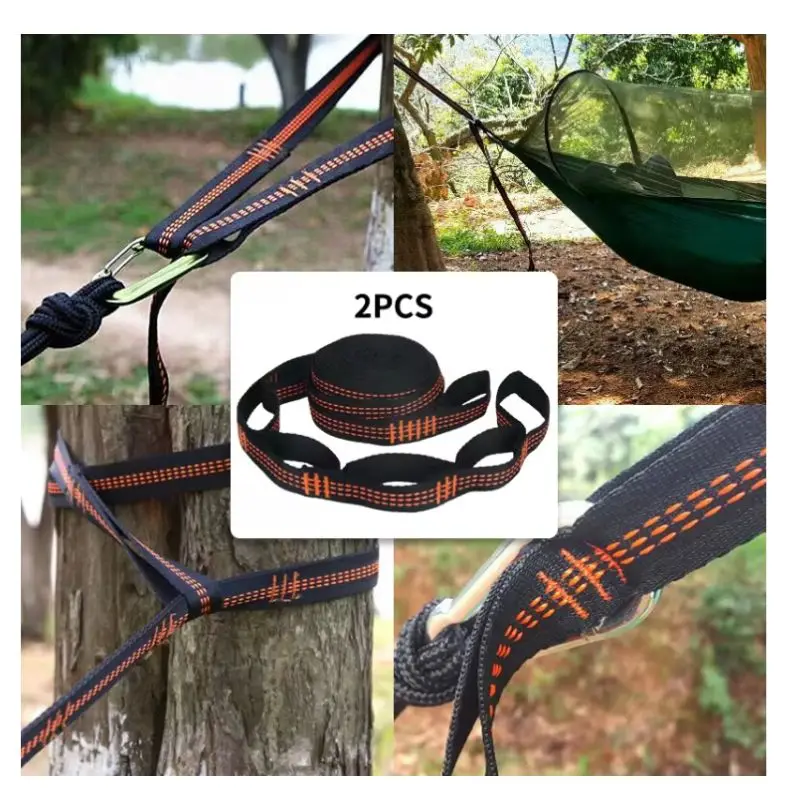 Outdoor Hammock Special Strap Multi Ring Set Tree Strap Hammock Rope High-strength Polyester Nylon Tree Strap