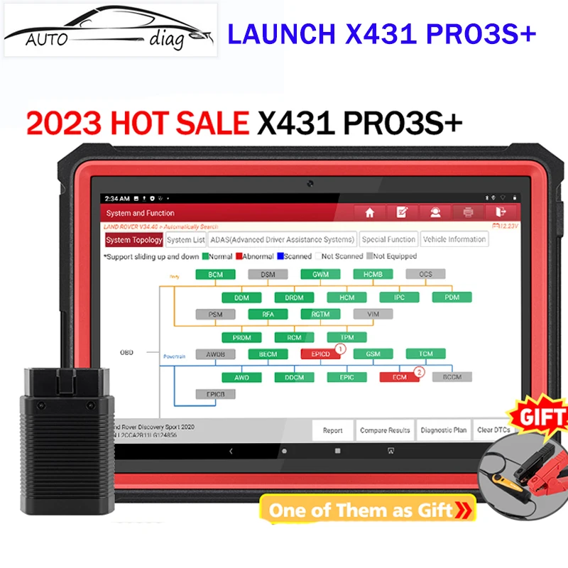 LAUNCH X431 PRO3S+ 12V 24V Car Heavy Duty Truck Diagnostic Tool All System Active Test ECU Coding Diesel Gasoline Scanner