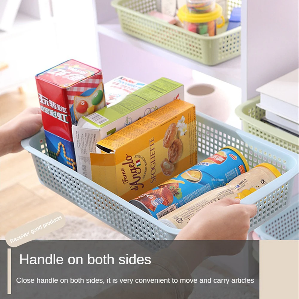 Basket Plastic Storing Strong Pressure Resistance Sorting Hollow Design Storage Baskets Plastic Storage Basket Two Options