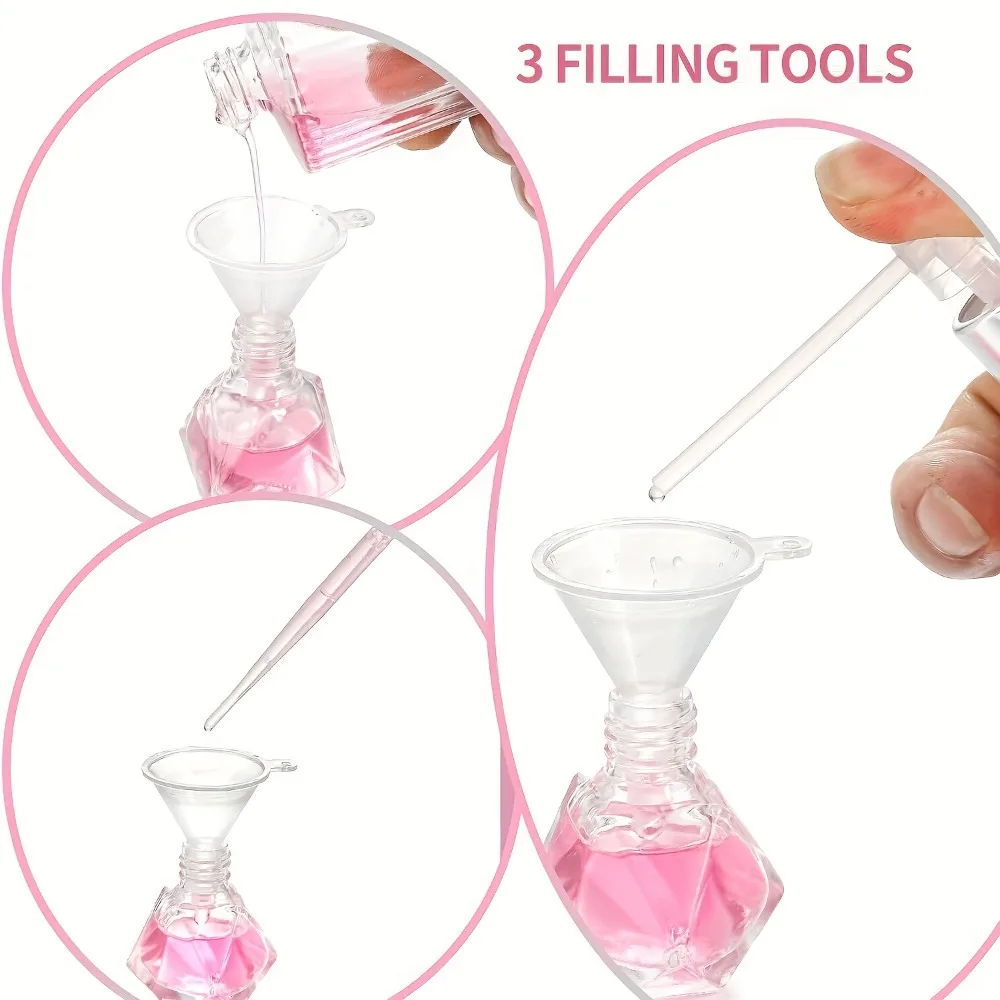 20 Stück 8ml Diamant-Glasrollerflaschen mit Verschluss für ätherische Öle, auslaufsicheres Design, Parfüms, Aromatherapie, tragbarer Behälter – Detail 4
