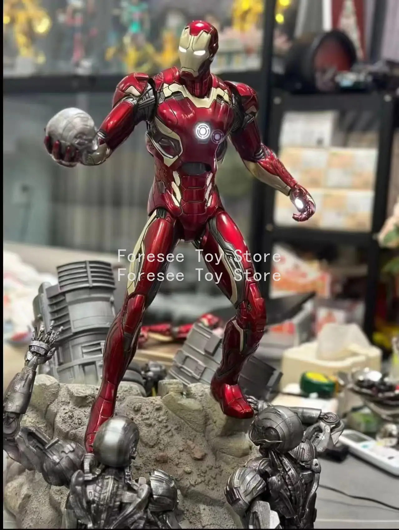 Auf Lager 58 cm Mark45 Figur Marvel Anime Figur Sammlung Modell GK Leuchtende Desktop Ornament Dekorationen Beste Geschenk für Kinder