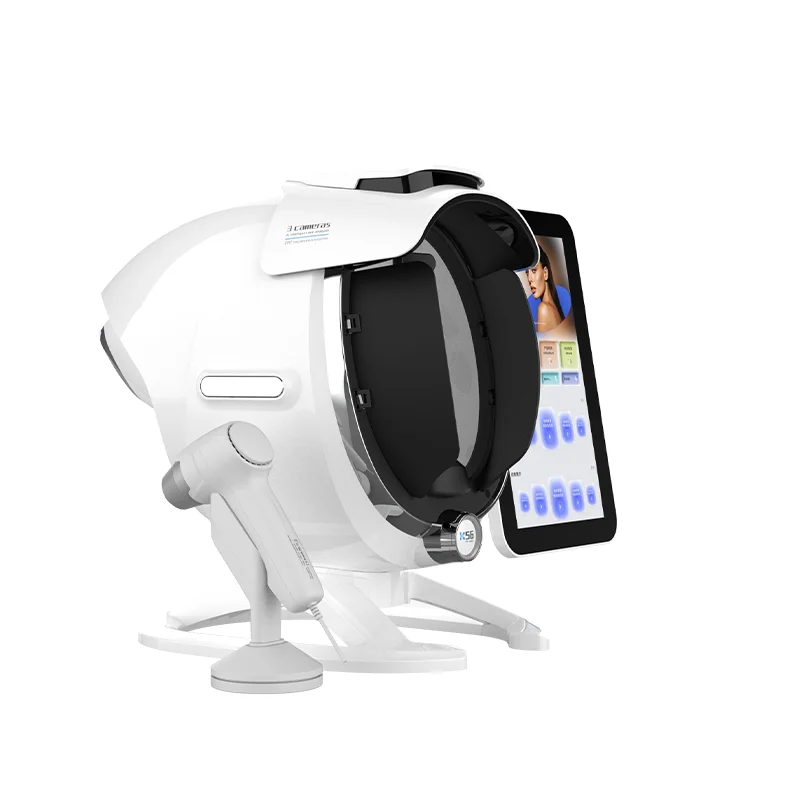 3D AI Facial Skin Analyzer Machine 8 Spectrum Detect Wrinkle Pore Spot Moisture Blackhead Skin Detector Device Beauty Business