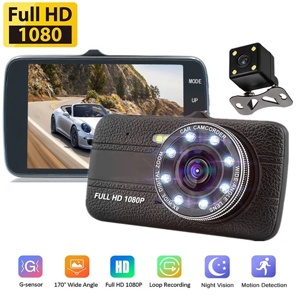 

Car DVR Full HD 1080P Rear View Dash Cam Vehicle Camera Mirror Video Recorder Parking Monitor Night Vision Black Box Registrator